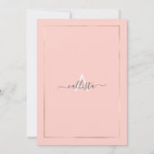 Invitation Parties scintillant d'or rose Confetti Corners Swe (Dos)