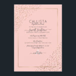 Invitation Parties scintillant d'or rose Confetti Corners Swe<br><div class="desc">Cette invitation à fêter un sweet sixteen élégant et moderne est idéale pour un événement classique et formel. Il présente un confetti en parties scintillant or brillant imbriqué sur les angles, sur une mince bordure rectangle doré avec un arrière - plan rose vif. C'est chic, luxueux, joli, simple et tendance,...</div>