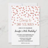 Invitation Parties scintillant d'or rose Confetti encourage à (Dos)