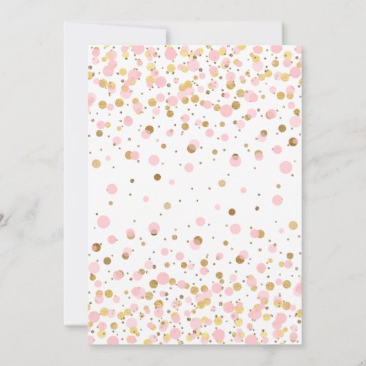 Invitation Parties scintillant d'or rose Confetti Fille Cinqu (Dos)