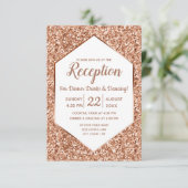 Invitation Parties scintillant d'or rose Confetti Glam Récept (Debout devant)