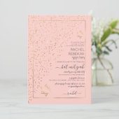 Invitation Parties scintillant d'or rose Diagonal Bat mitzvah (Debout devant)