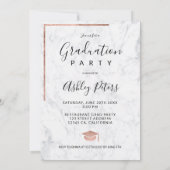 Invitation parties scintillant d'or rose diplômé photo casque (Dos)