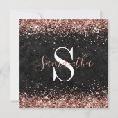 Invitation Parties scintillant d'or rose en cuir noir 40e ann (Dos)