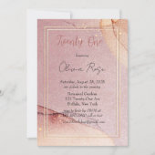 Invitation Parties scintillant d'or rose Encre d'alcool 21e f (Devant)