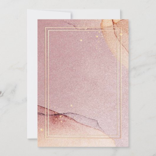 Invitation Parties scintillant d'or rose Encre d'alcool 21e f (Dos)