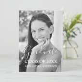 Invitation Parties scintillant d'or rose et fête de graduatio (Debout devant)