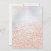 Invitation parties scintillant d'or rose étincelle perle nacr (Dos)