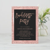 Invitation Parties scintillant d'or Rose Faux | Bachelorette (Debout devant)