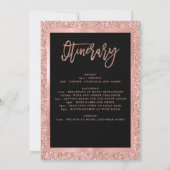 Invitation Parties scintillant d'or Rose Faux | Hen Party ave (Dos)