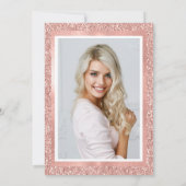 Invitation Parties scintillant d'or Rose Faux | Photo de la f (Dos)