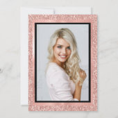 Invitation Parties scintillant d'or Rose Faux | Photo de la f (Dos)