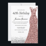 Invitation Parties scintillant d'or rose femmes 40e anniversa<br><div class="desc">Parties scintillant d'or rose femmes 40e anniversaire Fête Invitation Voir les articles correspondants dans niche et magasin de nid</div>