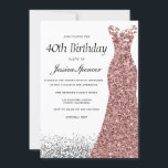 Invitation Parties scintillant d'or rose femmes 40e anniversa<br><div class="desc">Parties scintillant d'or rose femmes 40e anniversaire Fête Invitation Voir les articles correspondants dans niche et magasin de nid</div>