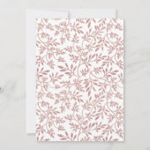 Invitation parties scintillant d'or rose feuille mariage douc (Dos)