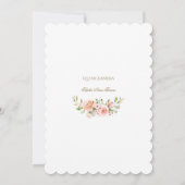 Invitation Parties scintillant d'or rose Floral Mis Quince Qu (Dos)