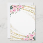 Invitation Parties scintillant d'or rose floral Vingt-vingtiè (Dos)