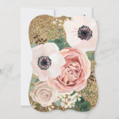 Invitation parties scintillant d'or Rose géométrique 5x7 Fair (Dos)