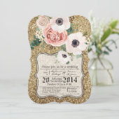 Invitation parties scintillant d'or Rose géométrique 5x7 Fair (Debout devant)