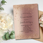Invitation Parties scintillant d'or rose Glam Bling Quinceane