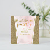 Invitation Parties scintillant d'or rose Glam Sparkle Bachelo (Debout devant)