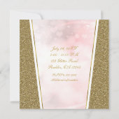 Invitation Parties scintillant d'or rose Glam Sparkle Bachelo (Dos)