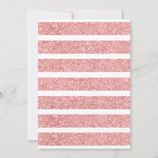 Invitation Parties scintillant d'or rose "Hello Quarty" fête  (Dos)