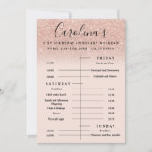 Invitation parties scintillant d'or rose itinéraire fin de se (Devant)