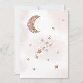 Invitation parties scintillant d'or rose lune étoiles nuages  (Dos)