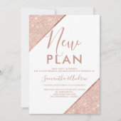 Invitation parties scintillant d'or rose mariage blanc nouvea (Devant)