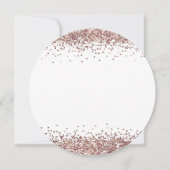Invitation Parties scintillant d'or rose Mariage soirée ronde (Dos)