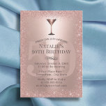 Invitation Parties scintillant d'or Rose moderne 50th Birthda<br><div class="desc">Parties scintillant d'or Rose moderne 50e anniversaire Cocktail Party Invitations.</div>