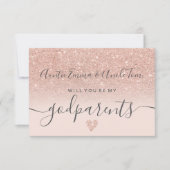 Invitation Parties scintillant d'or rose moderne être mes par (Devant)