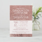 Invitation Parties scintillant d'or Rose moderne fille diplôm (Debout devant)