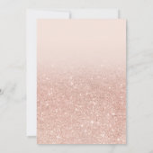 Invitation Parties scintillant d'or rose moderne ombre gradua (Dos)