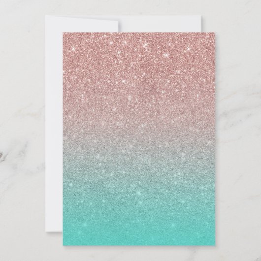 Invitation Parties scintillant d'or Rose moderne Tropical Ann (Dos)