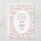 Invitation parties scintillant d'or rose motif de mariage feu (Devant)