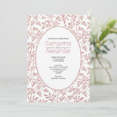 Invitation parties scintillant d'or rose motif de mariage feu (Debout devant)