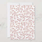 Invitation parties scintillant d'or rose motif de mariage feu (Dos)