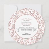 Invitation parties scintillant d'or rose motif mariage modern (Devant)