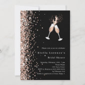 Invitation Parties scintillant d'or rose noir applaudissement (Devant)