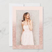 Invitation parties scintillant d'or rose ombre chic script ro (Dos)