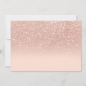 Invitation parties scintillant d'or rose ombre floral rose ph (Dos)