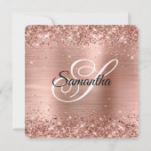Invitation Parties scintillant d'or rose Ombre Foil 40e anniv (Dos)