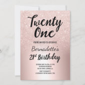 Invitation parties scintillant d'or rose ombre métallique 21e (Devant)