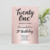 Invitation parties scintillant d'or rose ombre métallique 21e (Debout devant)