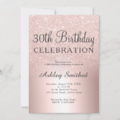 Invitation parties scintillant d'or Rose ombre métallique 30e (Devant)