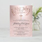 Invitation parties scintillant d'or rose ombre métallique pre (Debout devant)