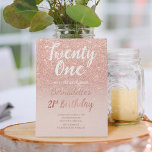 Invitation parties scintillant d'or rose ombre script chic 21<br><div class="desc">Faux parties scintillant en or rose ombre sur rose vif 21e anniversaire Une invitation moderne 21e anniversaire avec invitation à la parties scintillant en or fausse rose moderne, originale et simple invitatiation et écriture manuscrite typographie de brosse sur un arrière - plan de couleur rose vif pastel entièrement personnalisable. Si...</div>