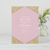 Invitation Parties scintillant d'or rose pâle Flakes Glam Swe (Debout devant)